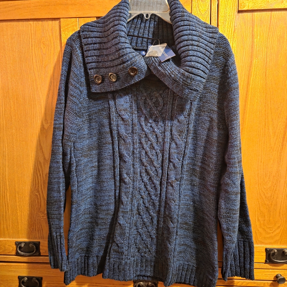 Karen Scott Navy Knit Sweater